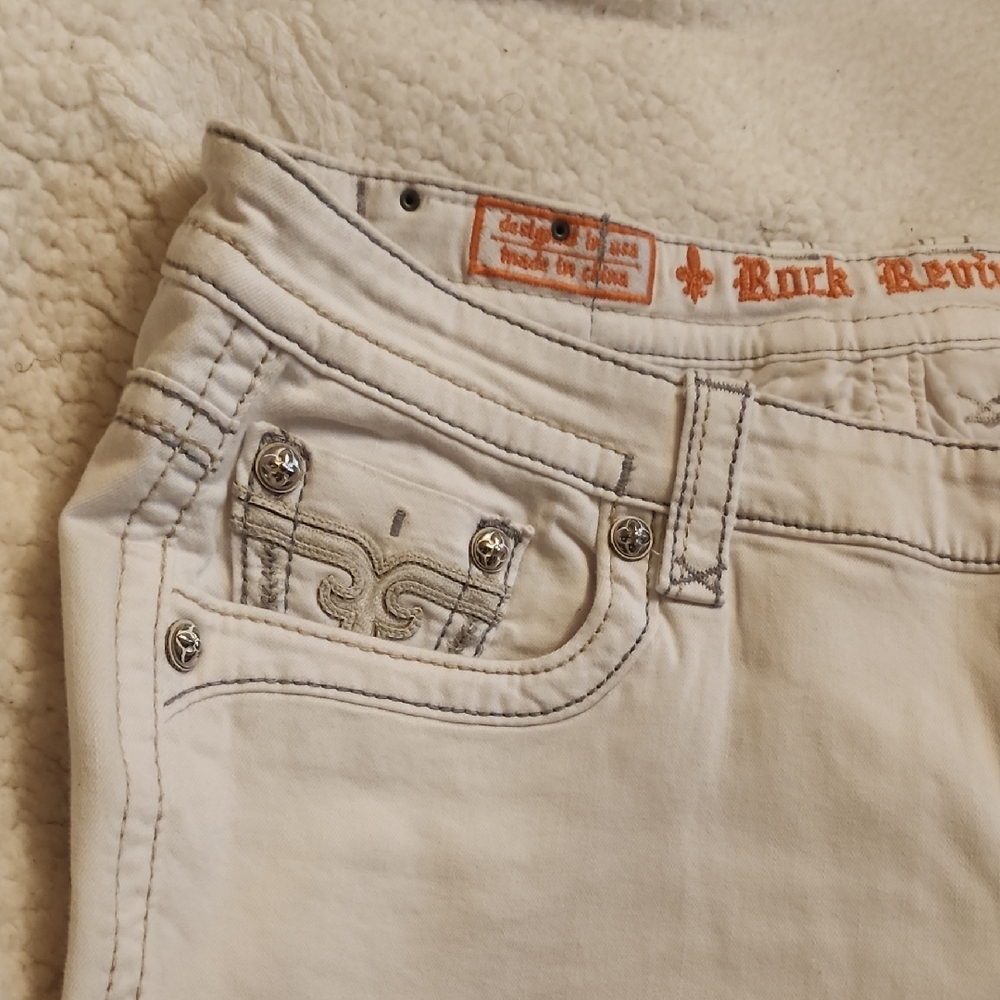 Rock Revival Mens Light White Jeans